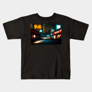Tokyo City Street View With Neon signs / Tokyo, Japan Kids T-Shirt